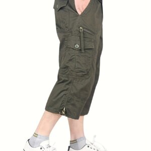 Maxct Upgrade Your Wardrobe with Street-Style Men's Casual Cargo Capris Jeans With Pockets!