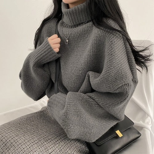 Maxct Dark Academia Oversized Crochet Knit Sweater