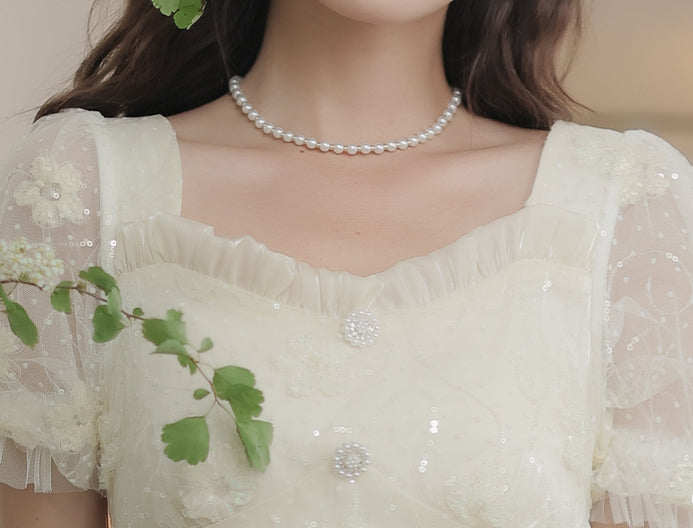 Delicate Flower Sequin Maxi Dress Maxct