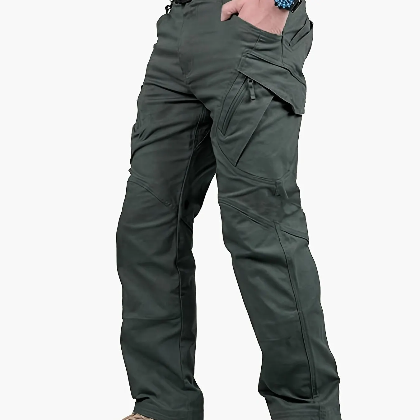 Maxct  Men's Casual Cargo Pants With Zipper Pockets, Male Joggers For Spring And Fall Outdoor