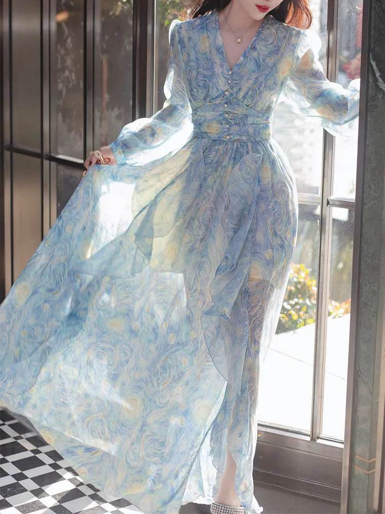 Starry Nights Ruffle Maxi Dress Maxct