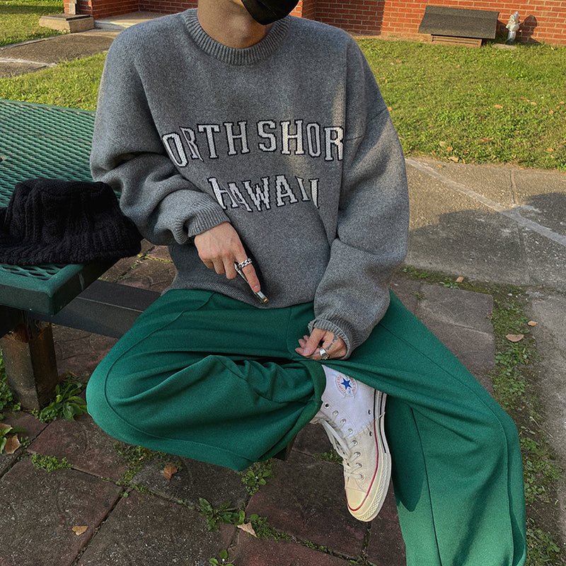 Maxct 6144 Knitted Hawaii Lettered Pullover Sweater