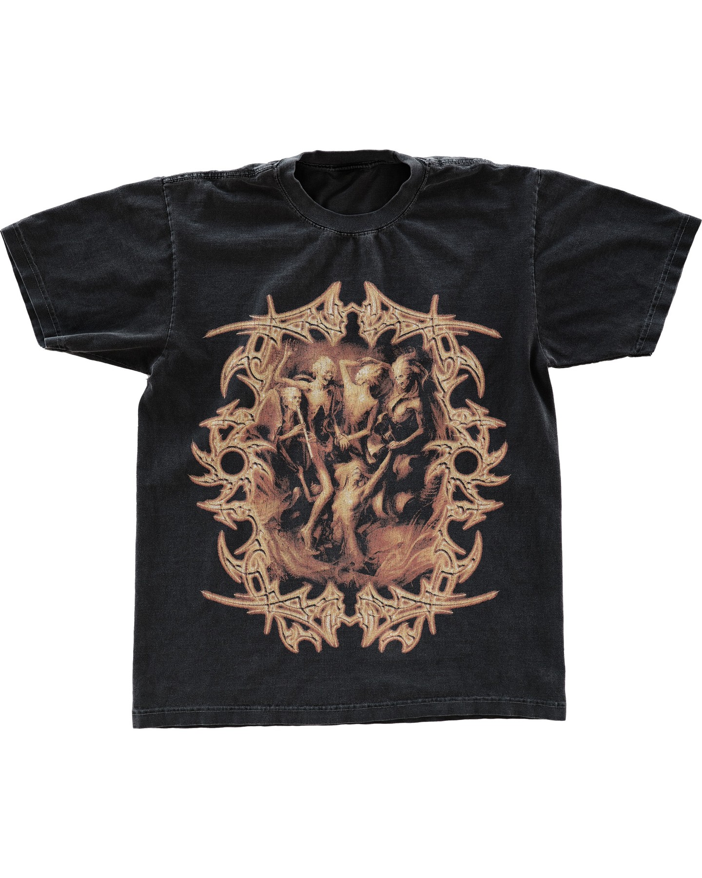 90s Streetwear Gothic Streetwear T Shirts Men Harajuku Retro Print Pattern Oversized Tshirt Y2K Punk Skull Demon Graphic Short Sleeved Tops