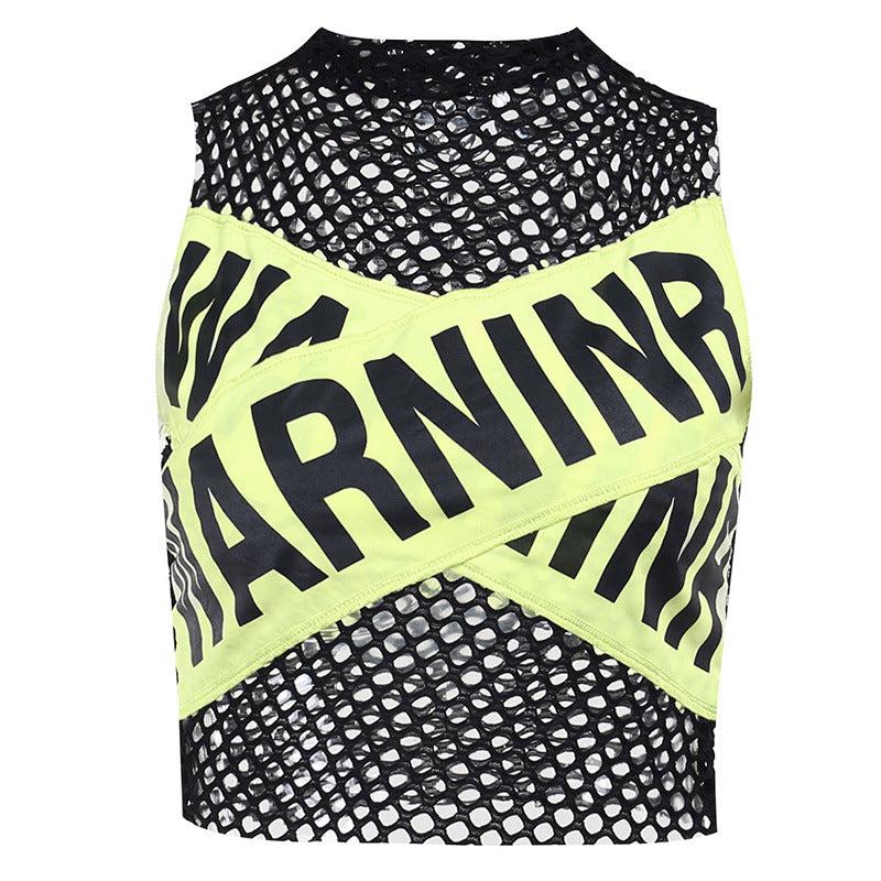 Maxct &Baddie Warninr Fishnet Tank Top
