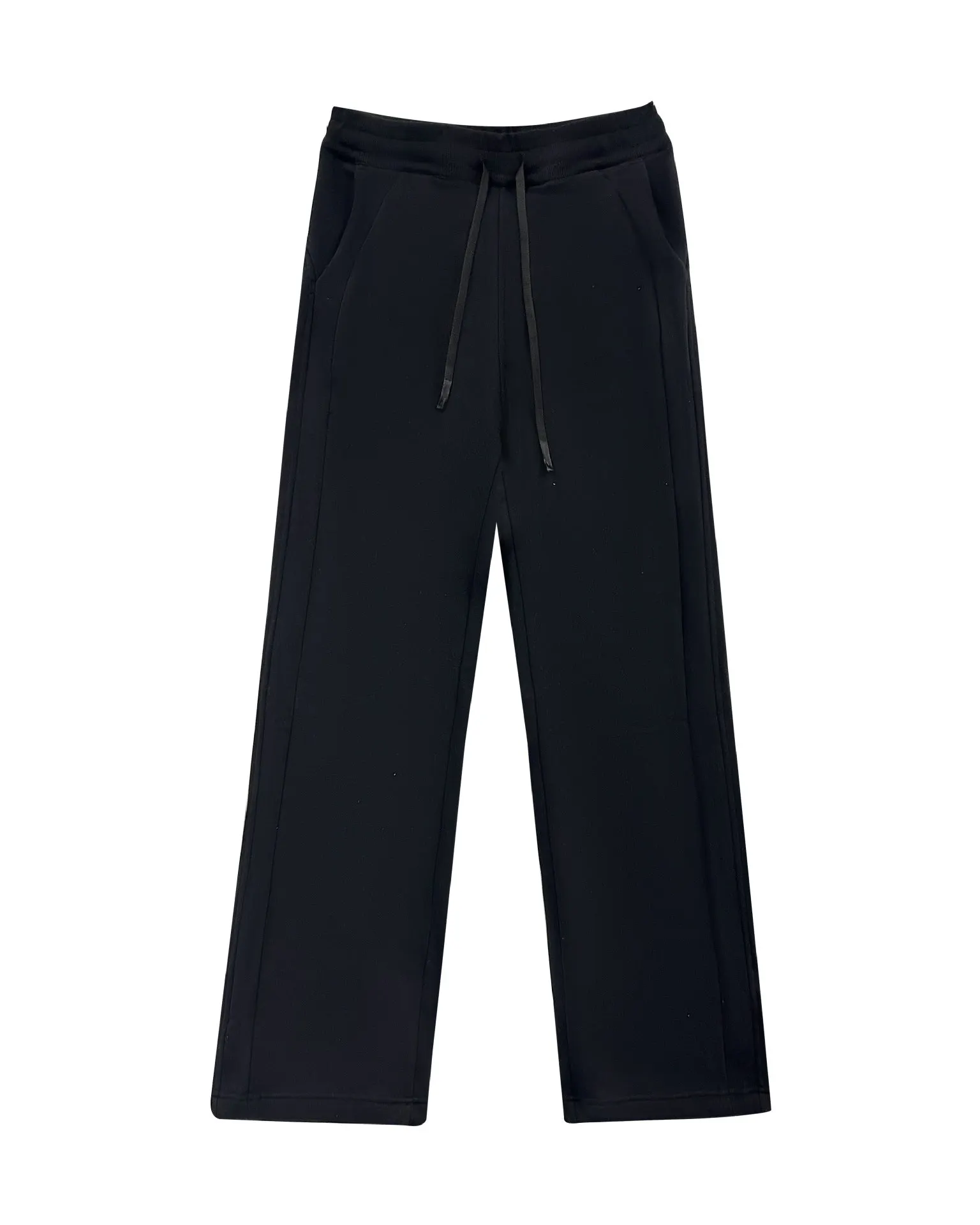 Cotton Casual Sports High Elastic Waist Lace-Up Fleece-Lined Pants
