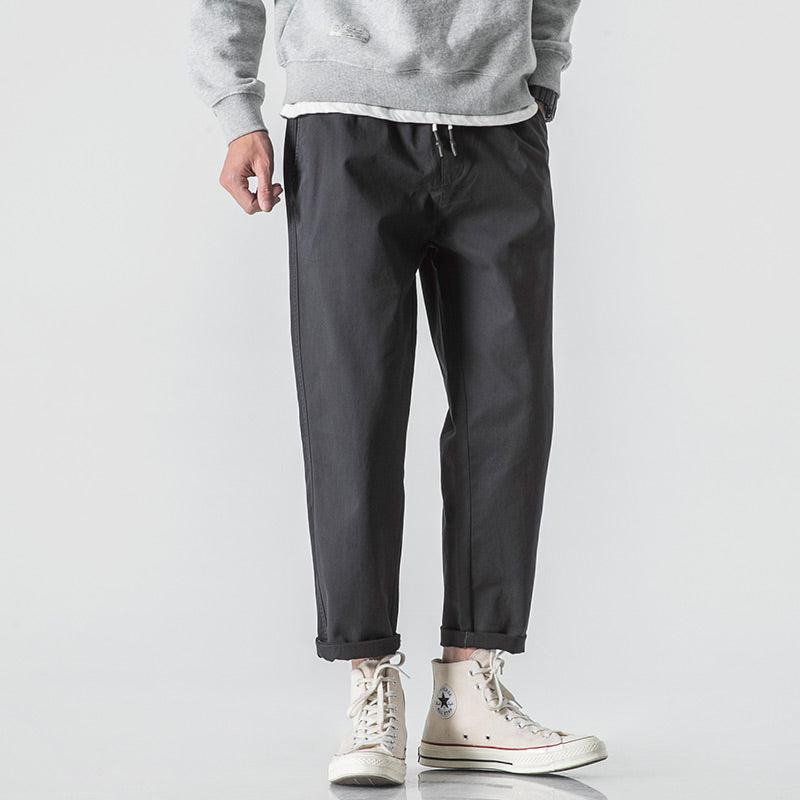 Maxct Spring Drawstring Cotton Elastic Waist Pants