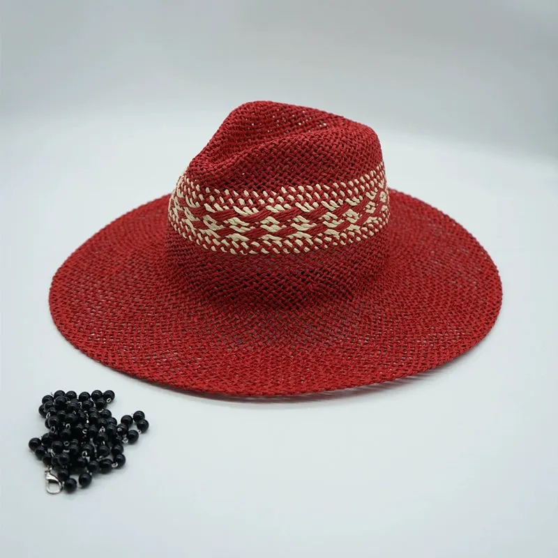 Maxct Straw Hat Japanese Style Black Brown Panama Women's Beach Big Brim
