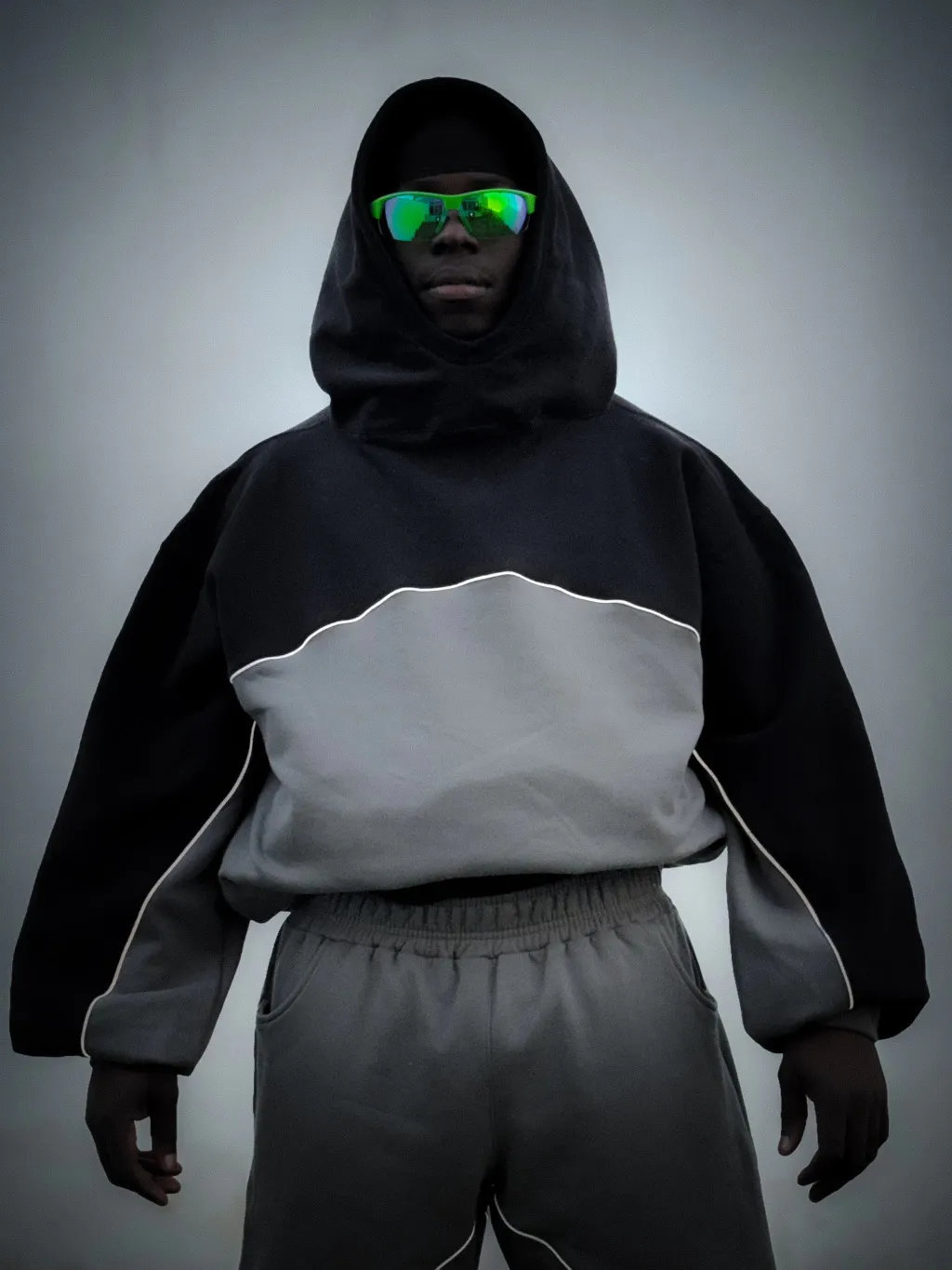 Y2k Winter Long Sleeved Hooded Sweatshirt With Color Blocking Patchwork Oversized Sweatshirt Streetwear Hip-Hop Rap Punk Outfit