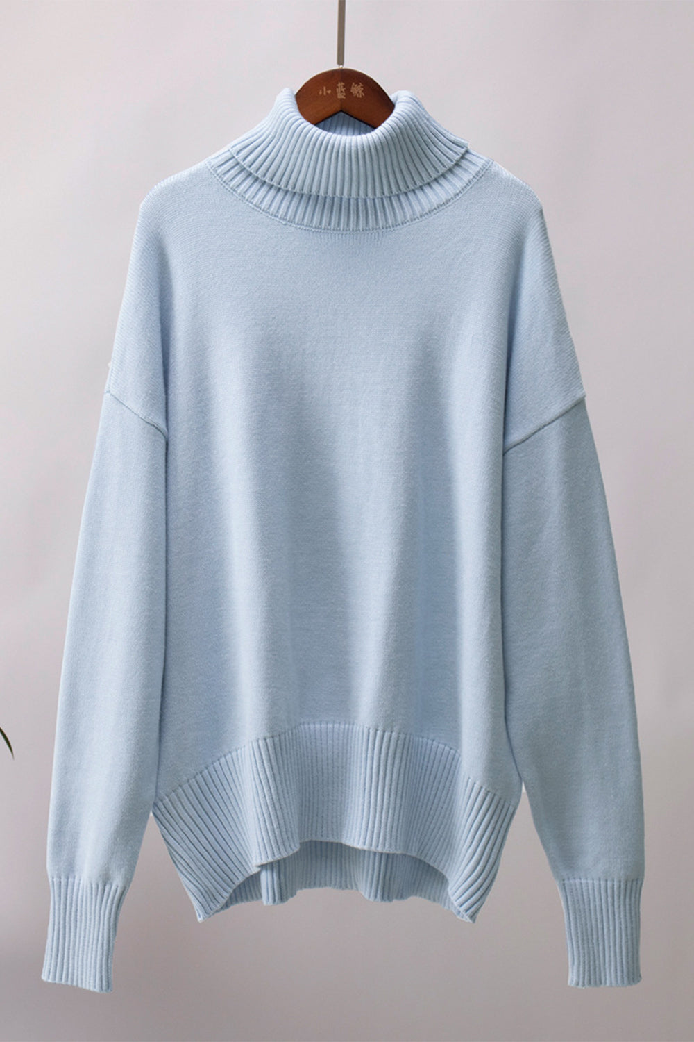 Maxct &Turtle Neck Dropped Shoulder Sweater
