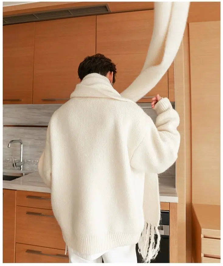 Maxct Thickened Turtleneck Sweater with Scarf