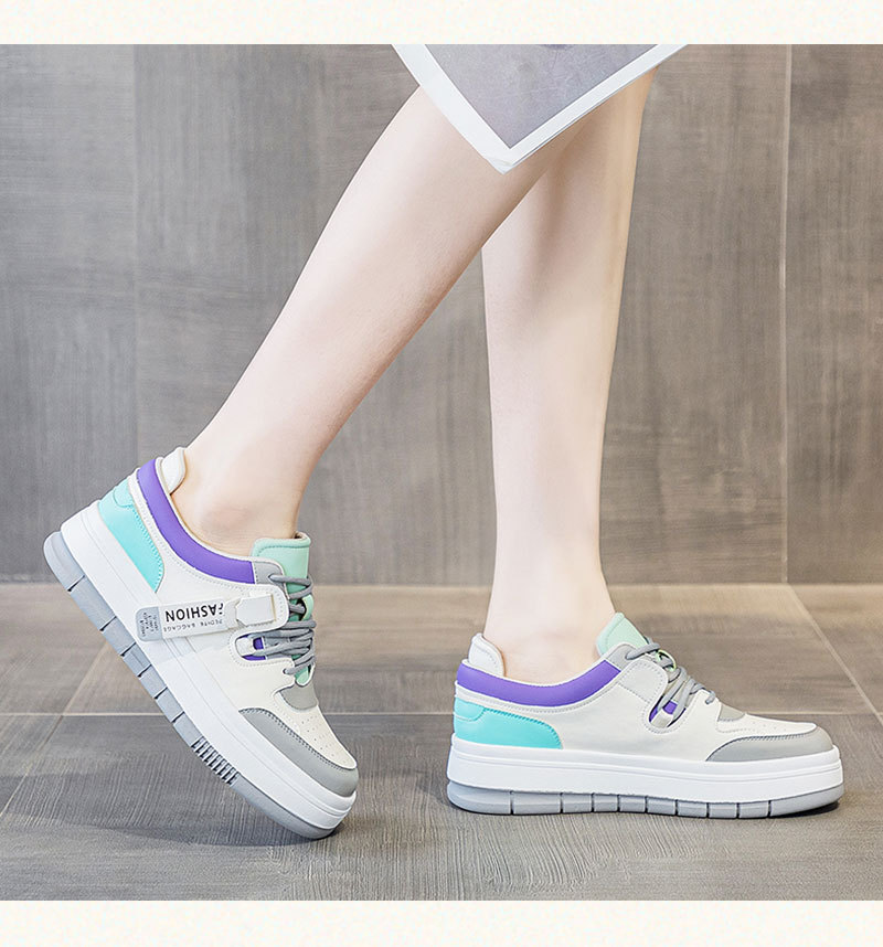 Women's  5cm Leather Wedge Sneakers - true deals club
