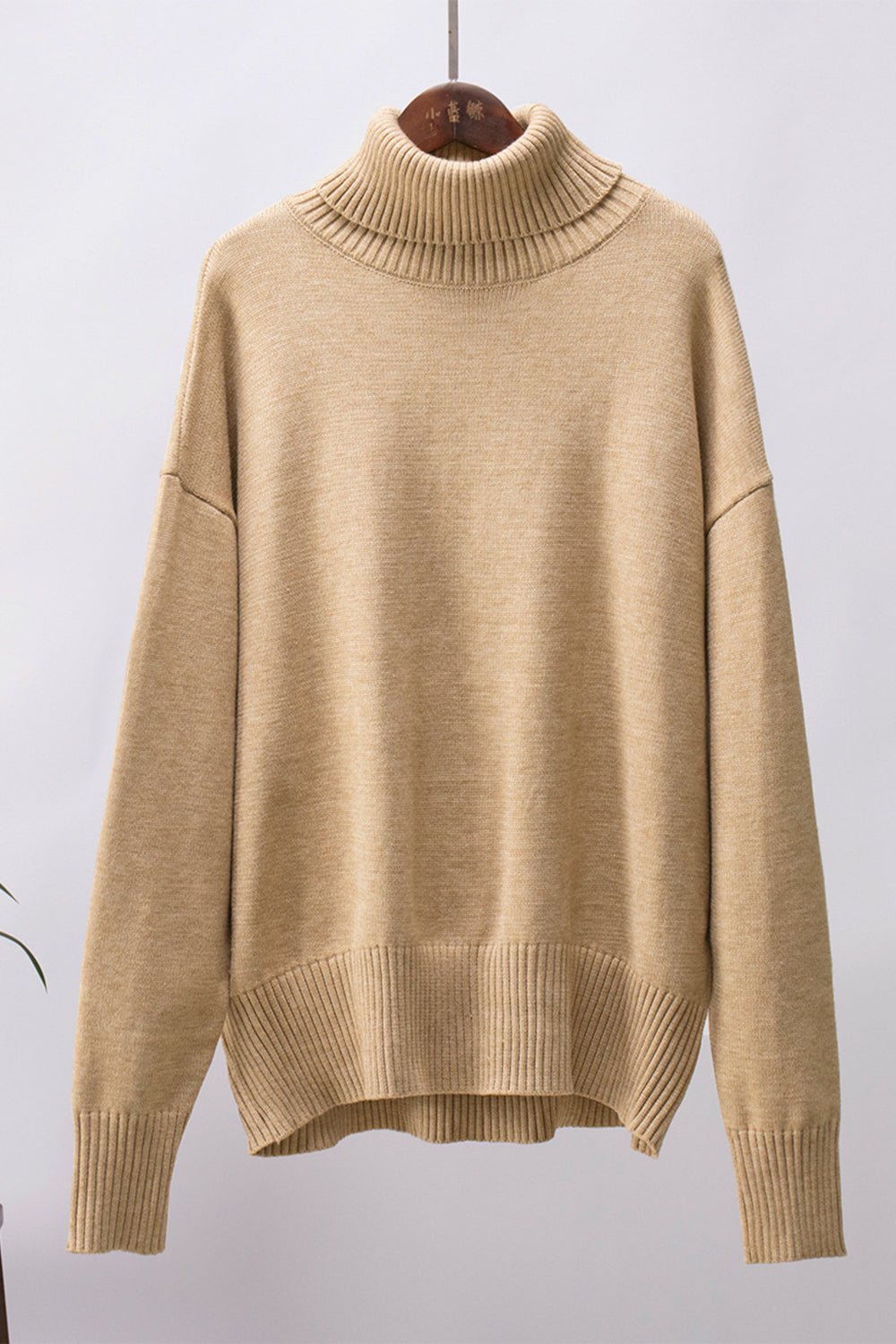 Maxct &Turtle Neck Dropped Shoulder Sweater