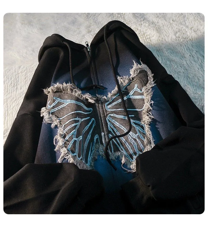 Butterfly Hoodie - Y2k Patch Design