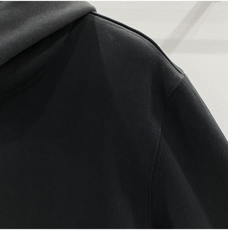 Men's Shark Zip Black Cotton Hoodie - true deals club