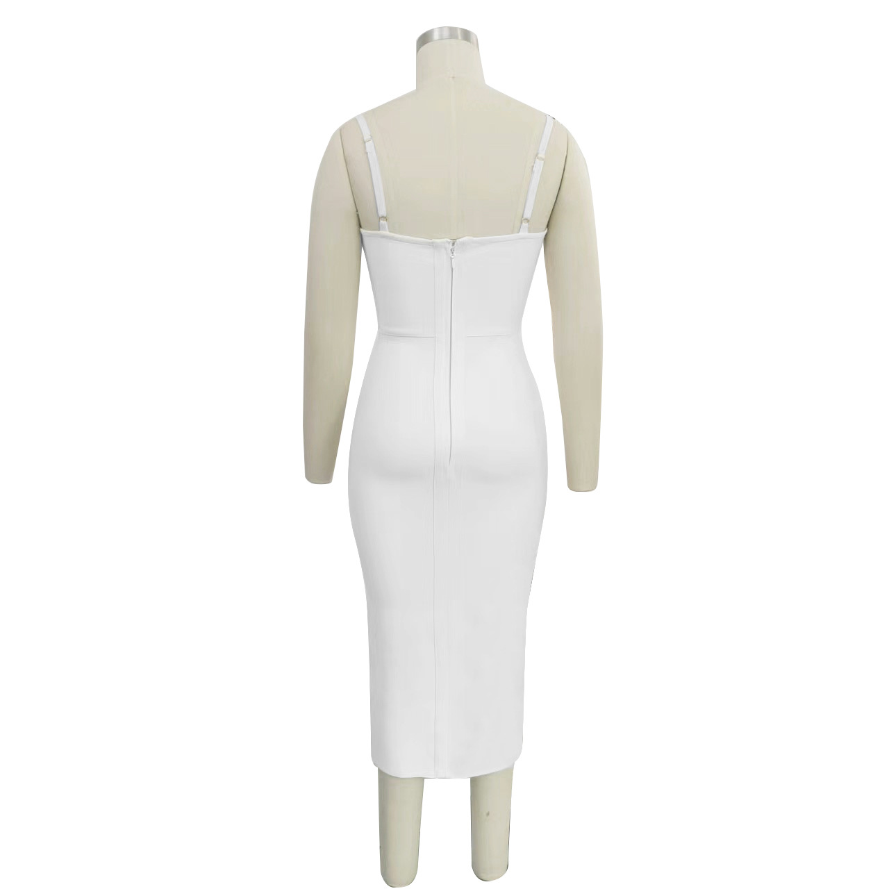 Women's Bandage Thai Strap Rhinestone Split Bandage Dress Sexy Banquet Dress