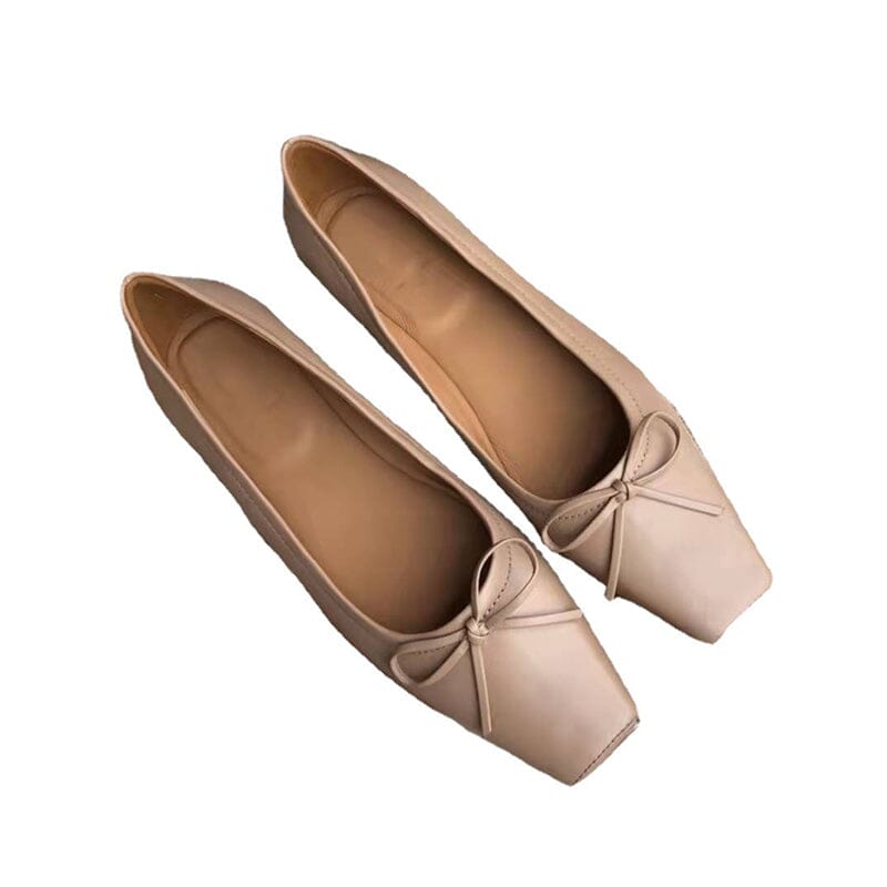 Square Toe Bowknots Dress Shoes Ballerina Flats Maxct