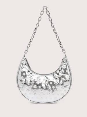 Bag For Love - Rhinestone Decor Flap Baguette Bag - Women Maxct Bags