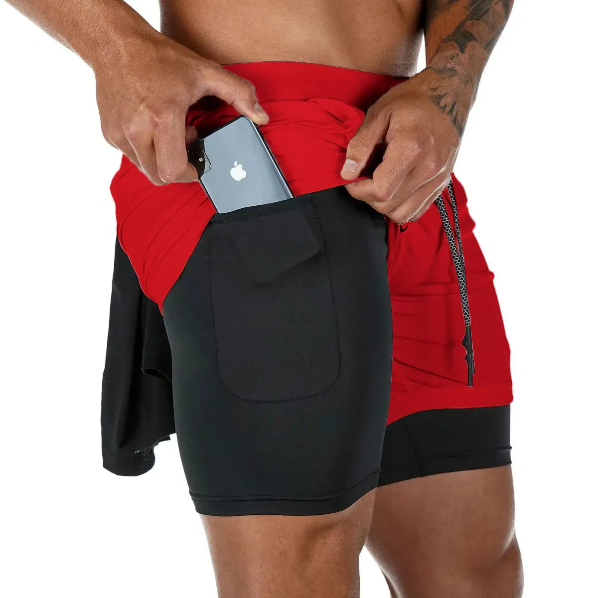2-in-1 Running & Gym Mens Quick Dry Shorts Maxct