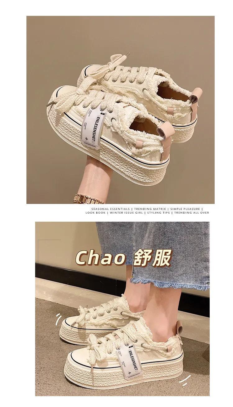 Platform Summer Cross Espadrille Canvas Women's Cross-tied All-Match Shoes - true deals club