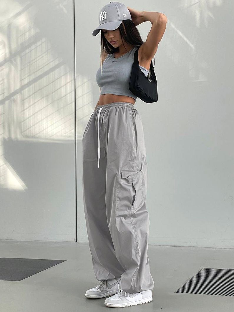 Maxct Vintage Oversized Parachute Cargo Pants