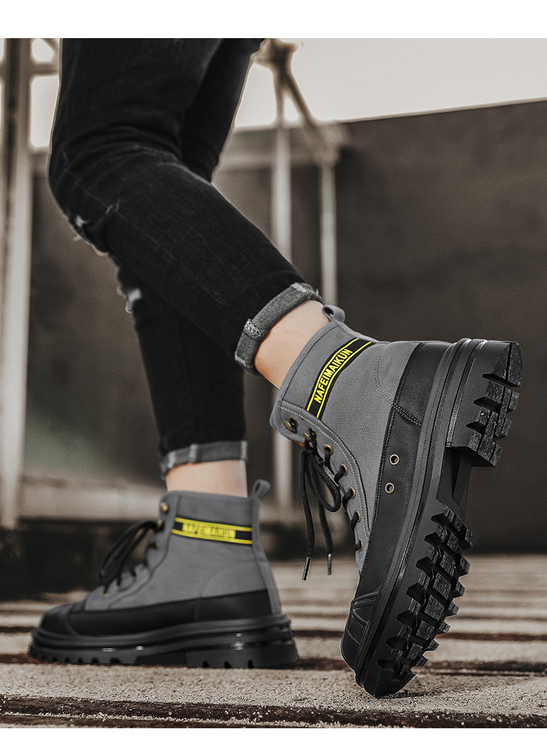 Men's Breathable High-top Boots with Thick Soles - true deals club