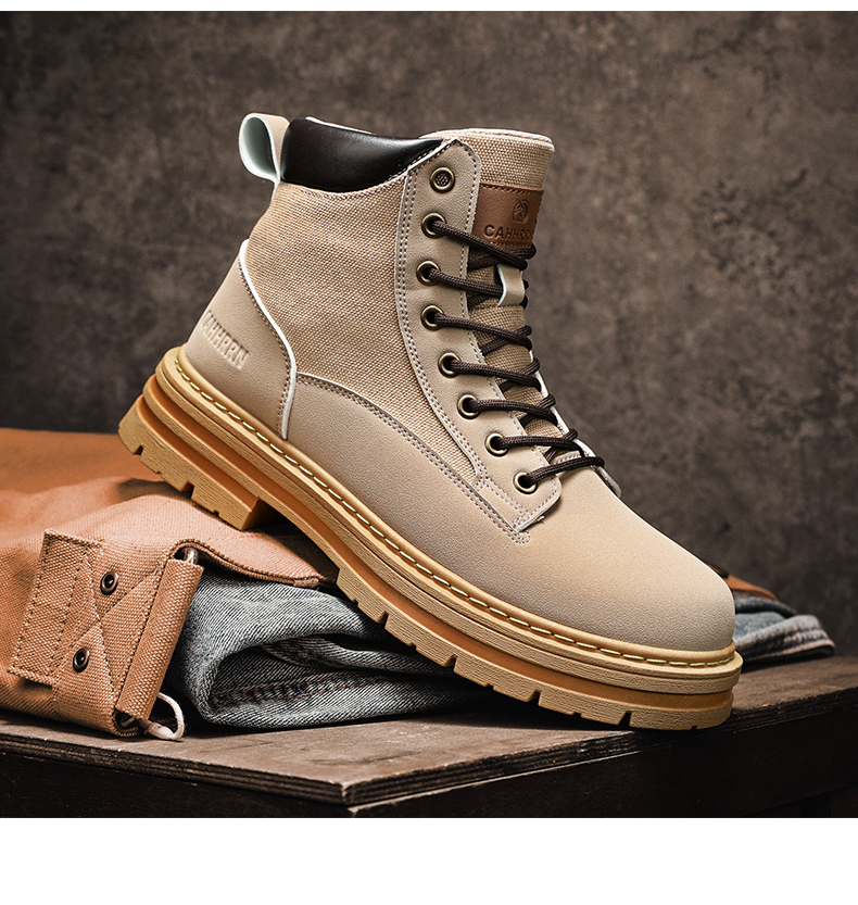 Platform Leather Men's Martin Boots - true deals club