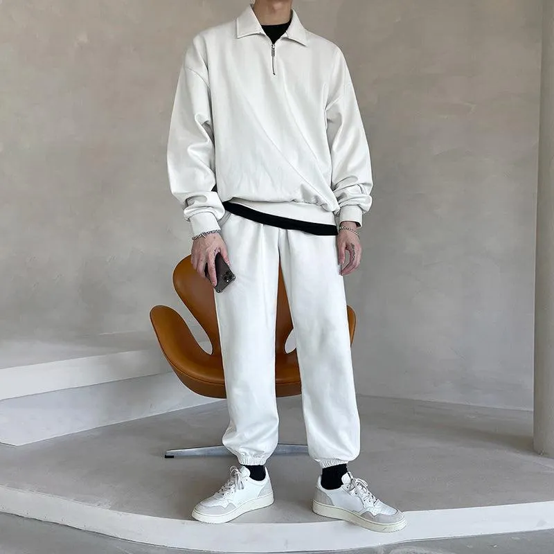Maxct 5415 Half Zip-Up Collar Sweater & Casual Pants