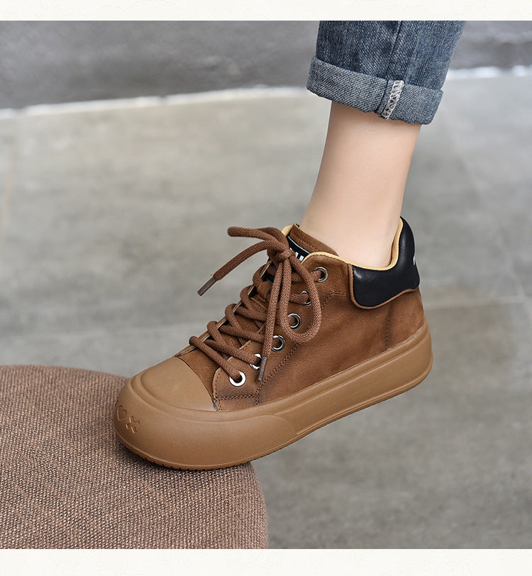 Vintage Leather Lace-Up Short Boots Maxct