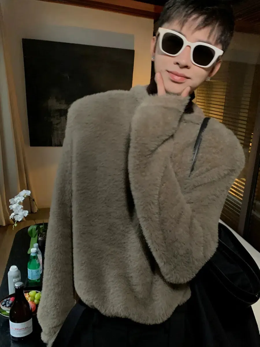 Maxct Furry Gray Hooded Sweater