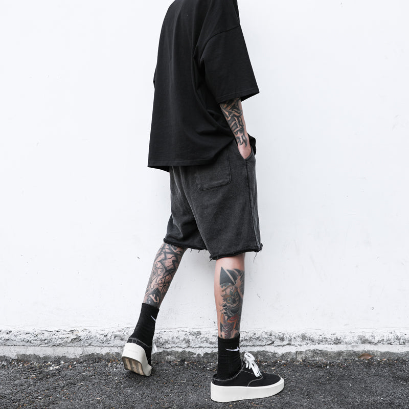 Maxct Raw Edge Loose Casual Shorts