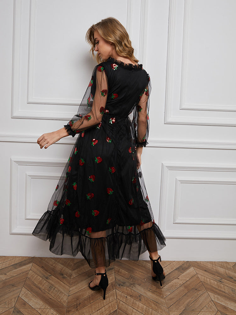 Strawberry Sequin Sweet Dress Maxct