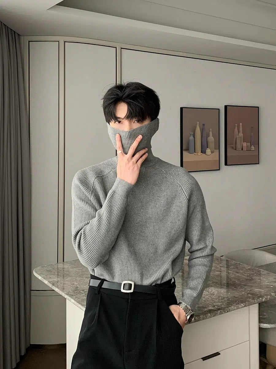 Maxct Pleated Stretch Turtleneck Bottoming Sweater