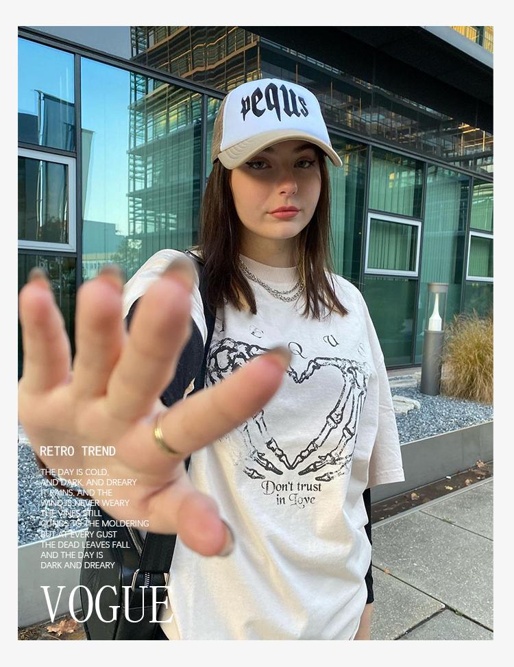 Maxct American Style Retro Apricot Oversize Loose Short-sleeved Women's Summer Design Sense Niche T-shirt Top