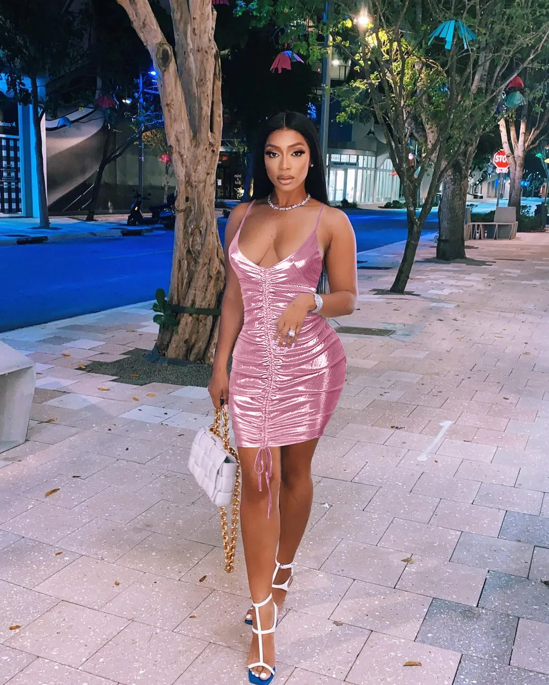 Parity Drawstring Bodycon Mini Dress Sexy Young Little Chap Spaghetti Strap Sweet High Waist Vestidos For Female Summer