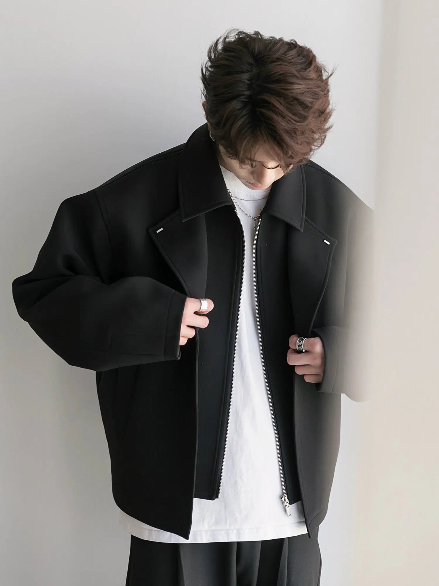 Maxct Two-piece Zip Lapel Wool Jacket