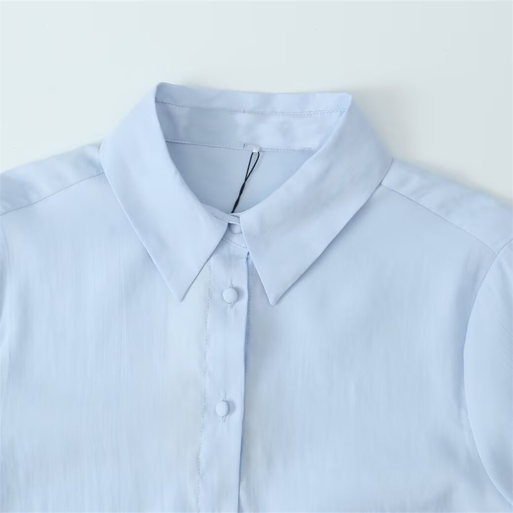 Maxct Autumn New Product Women's Fashion Loose and Versatile Button Decoration Long Sleeve Collar Casual Shirt