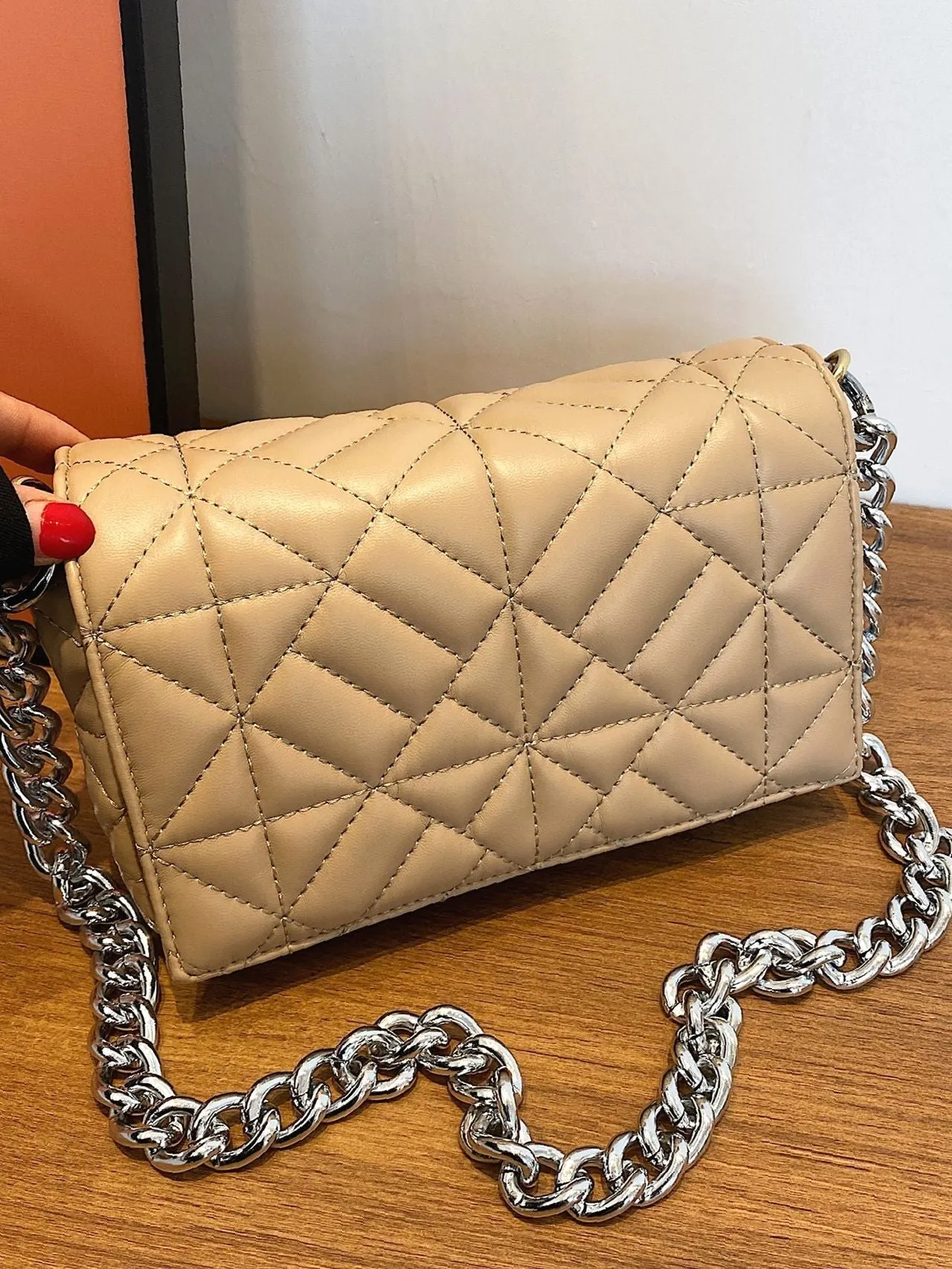 Bag For Love - Minimalist Quilted Flap Square Bag - Women Maxct Bags