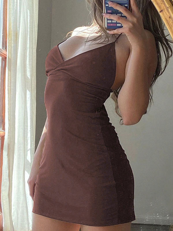 V Neck Slip Party Mini Dress Maxct