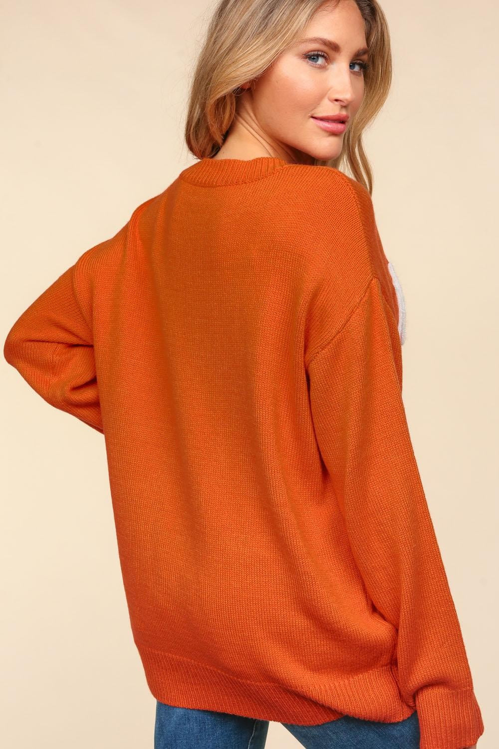 Maxct &Haptics Full Size Metallic Glitter Embroidery Sweater