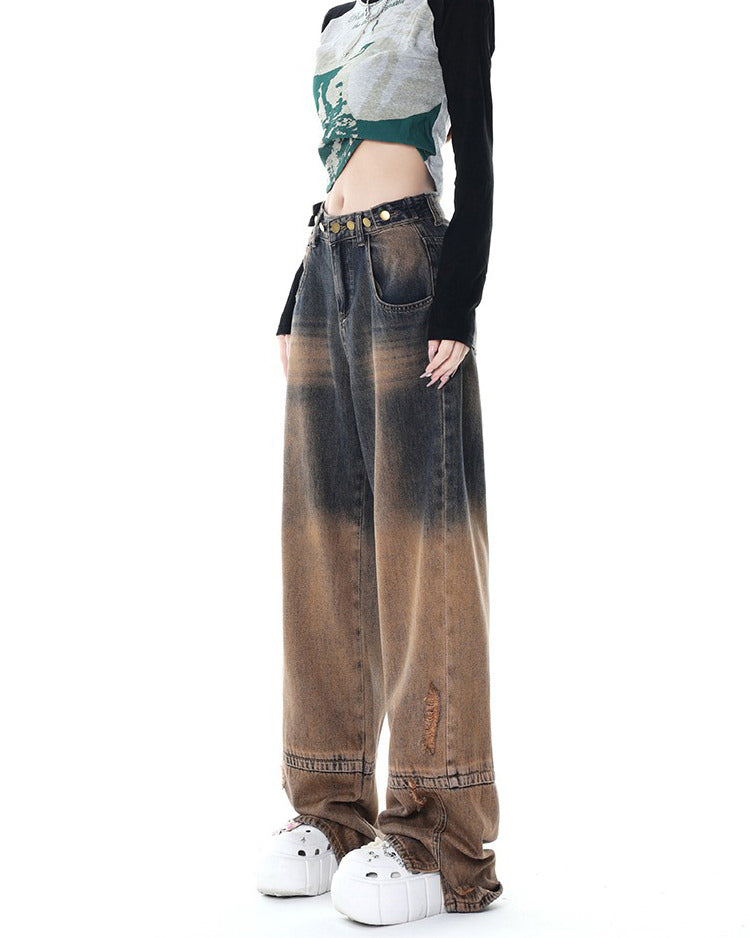One Way Ticket Brown Aesthetic Jeans Maxct