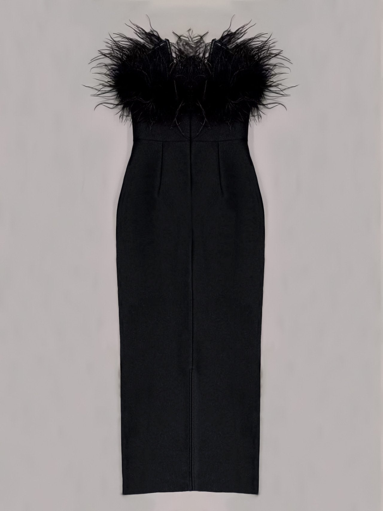 Maxct High-end Trendy Niche Designer Evening Dress Autumn And Winter Women's Clothing Trend Ostrich Hair Gowns Bandage Dress Women