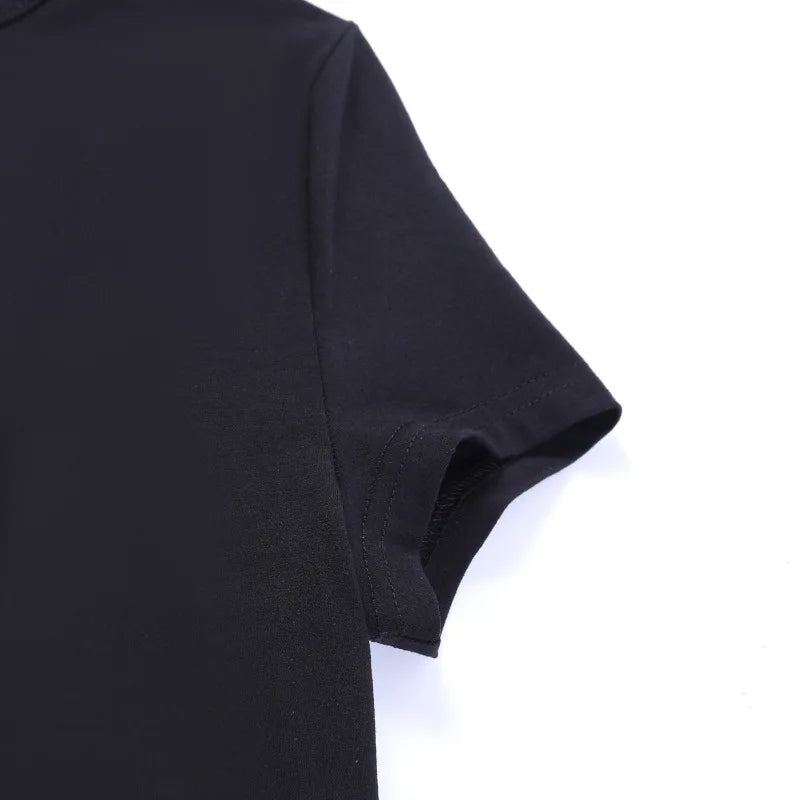 Maxct Summer Dress For Women Y2k Clothing Short Sleeve Mini Sexy Streetwear Hollow Out Black Vestido Feminino One Piece Outfits
