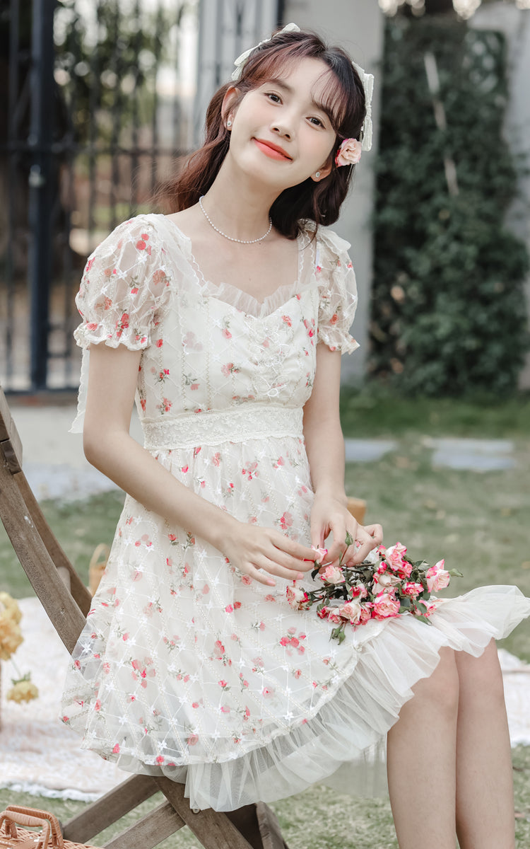 Dainty Rose Petticoat Mini Dress Maxct