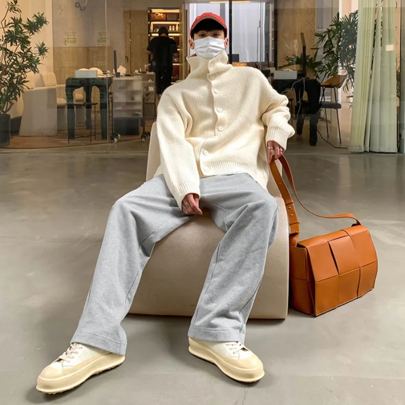 Men's Kit Cardigun, Men's Design, Fashion, Spring, Tubneck Design Cardigun, Sweaters, Outcoat, Jacket