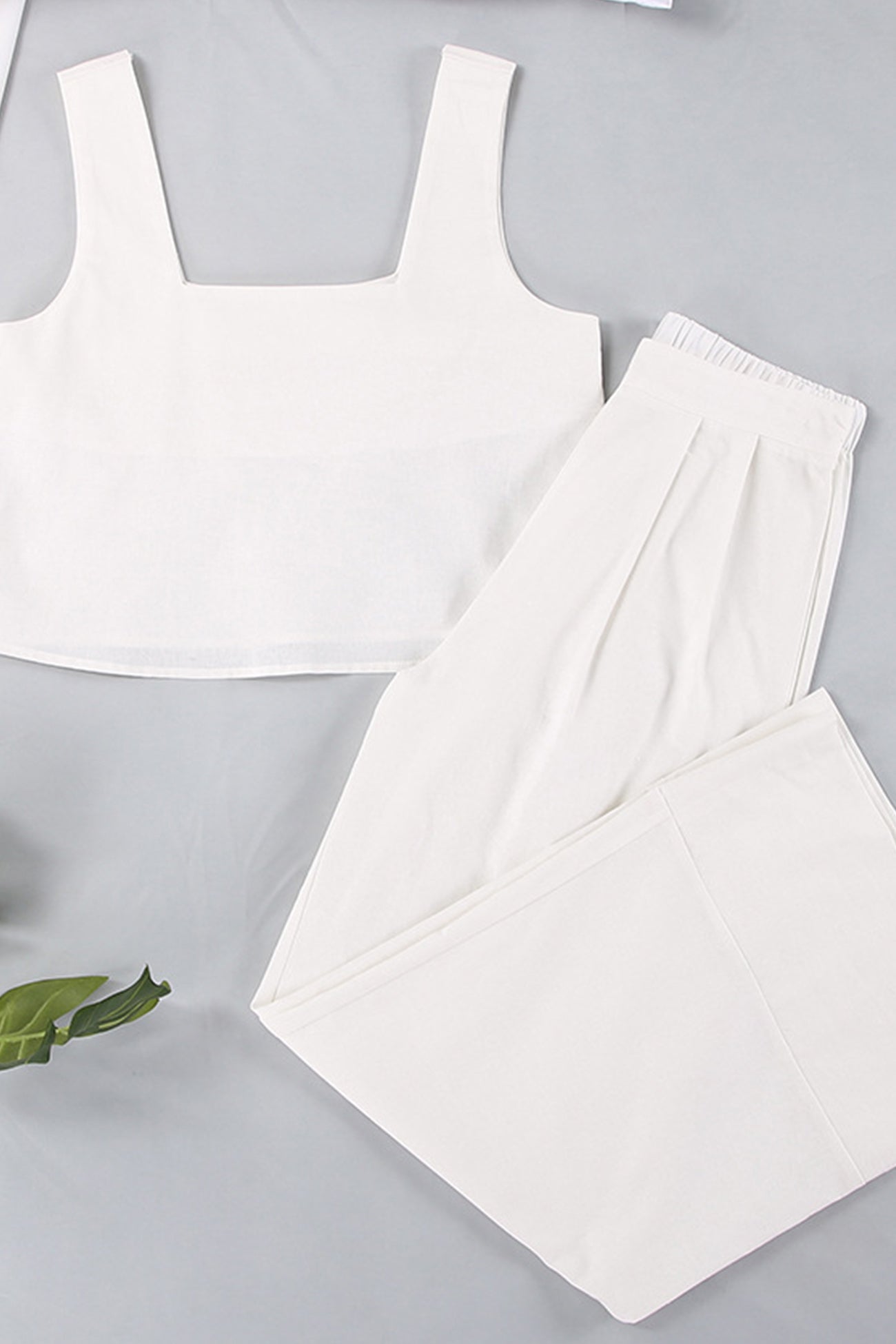 Maxct Cotton Square Neck Tank Pants Suits