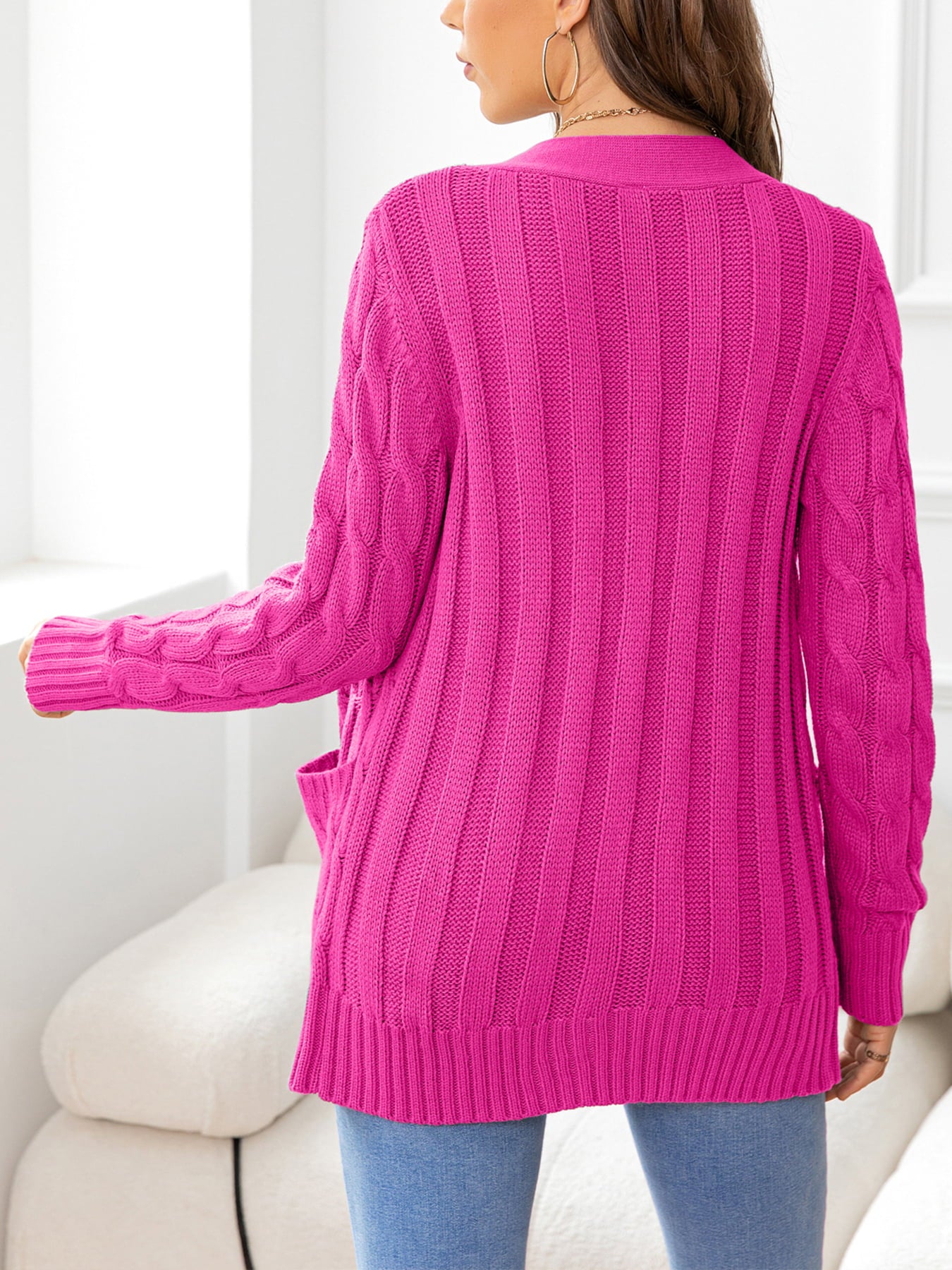 Maxct &Button Down Cable-Knit Cardigan