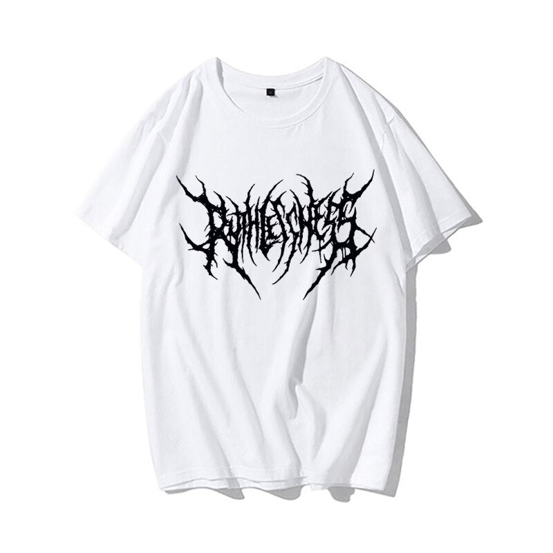 Maxct Women T-shirt Black Cotton Oversized T Shirt Express Hip-Hop Top Harajuku Retro Beautiful Gothic Graphic Punk Woman Clothes 703-0