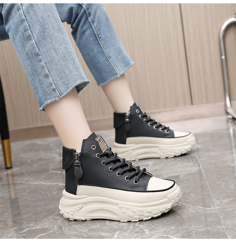 Comfort Elevated Luxury Fashion High-Top Platform Sneakers for Women