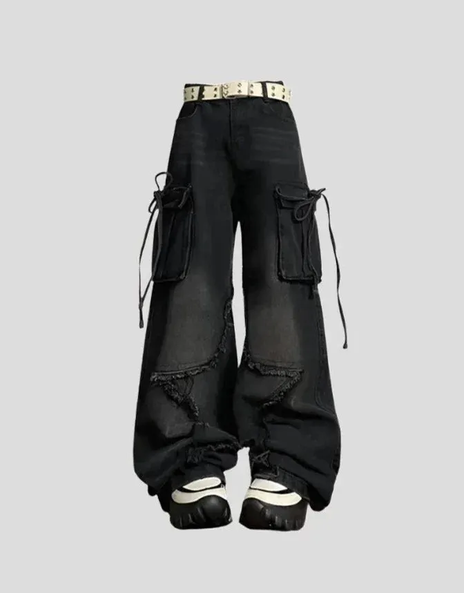 Baggy Pants - Gothic Women's Cargo Jeans Maxct