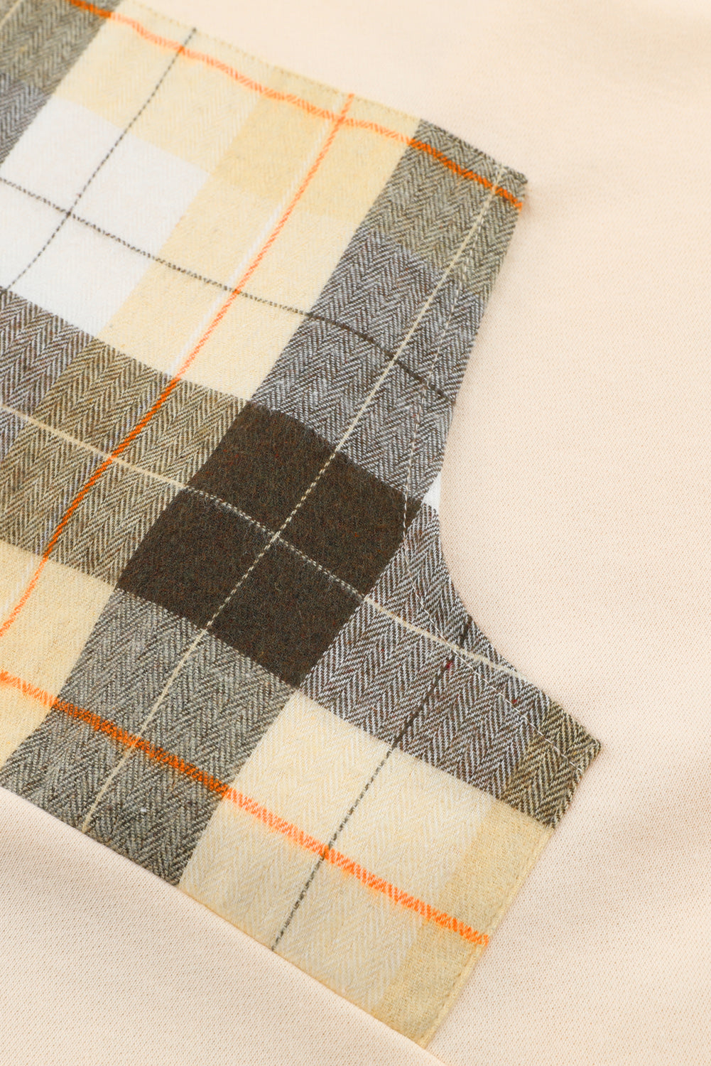 Maxct &Drawstring Plaid Long Sleeve Hoodie